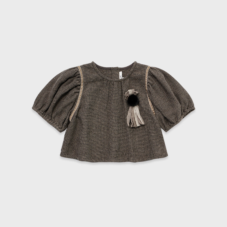 Chemisier Marron en Coton pour Fille