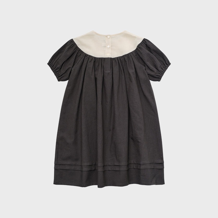 Girls Charcoal Cotton Dress