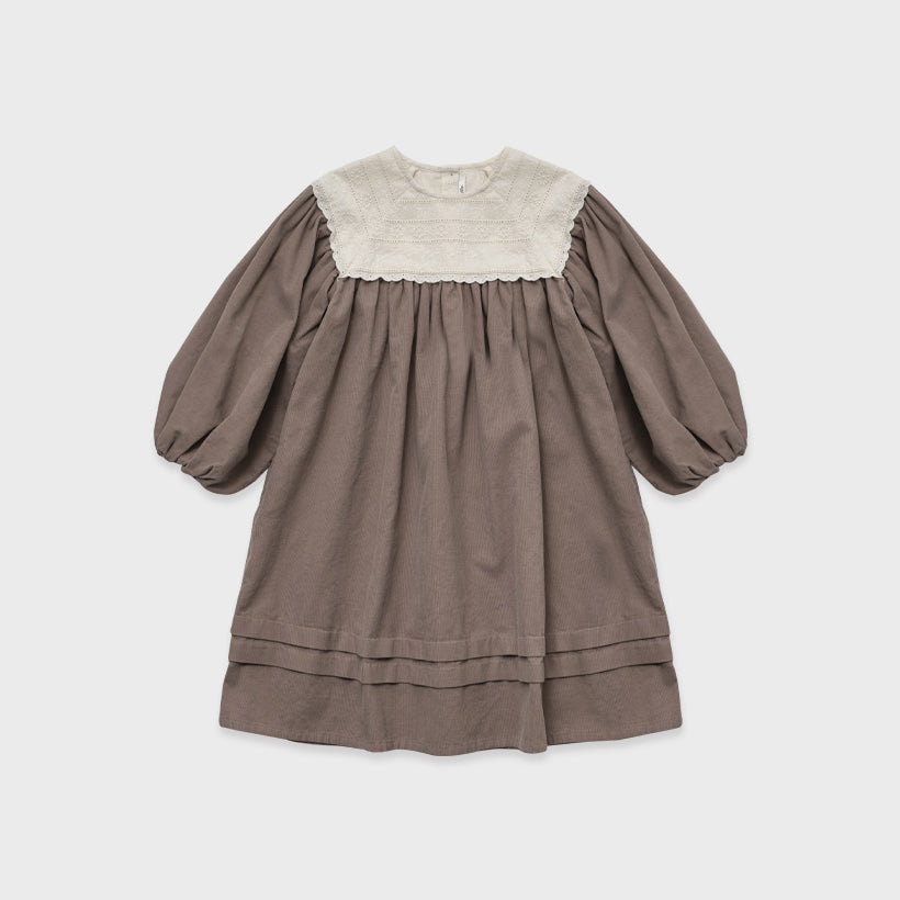 Robe en velours côtelé marron pour fille