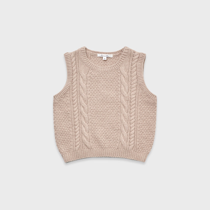 Gilet en laine rose clair pour filles