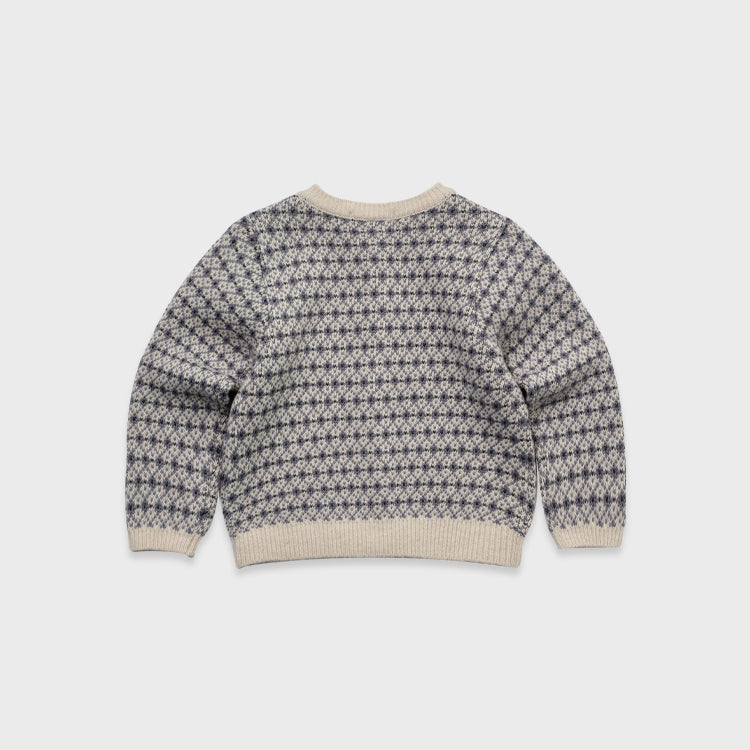 Cardigan en laine jacquard bleu pour filles