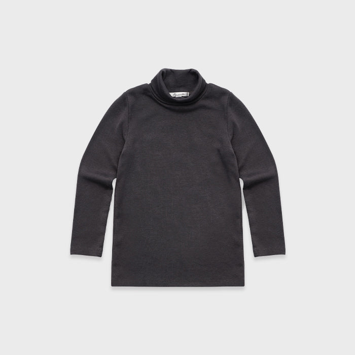 Filles col roulé en coton anthracite