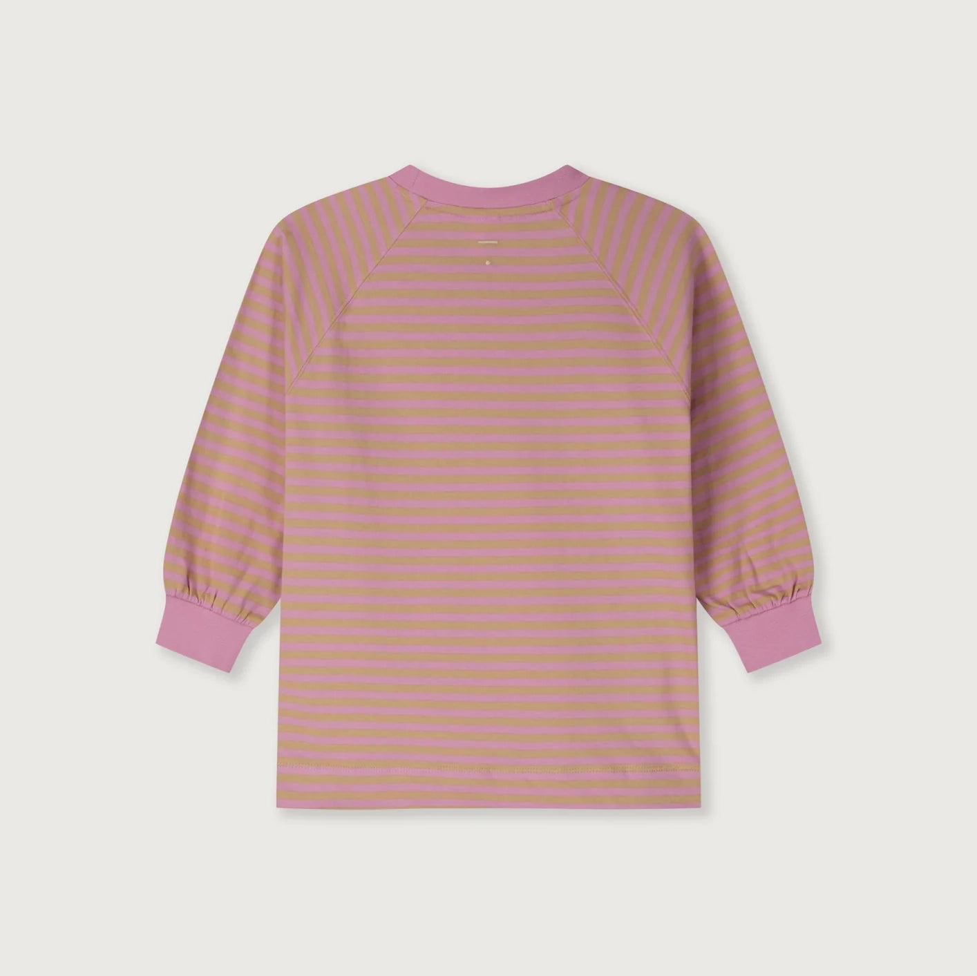T-shirt à manches longues en coton rayé rose pour garçons et filles