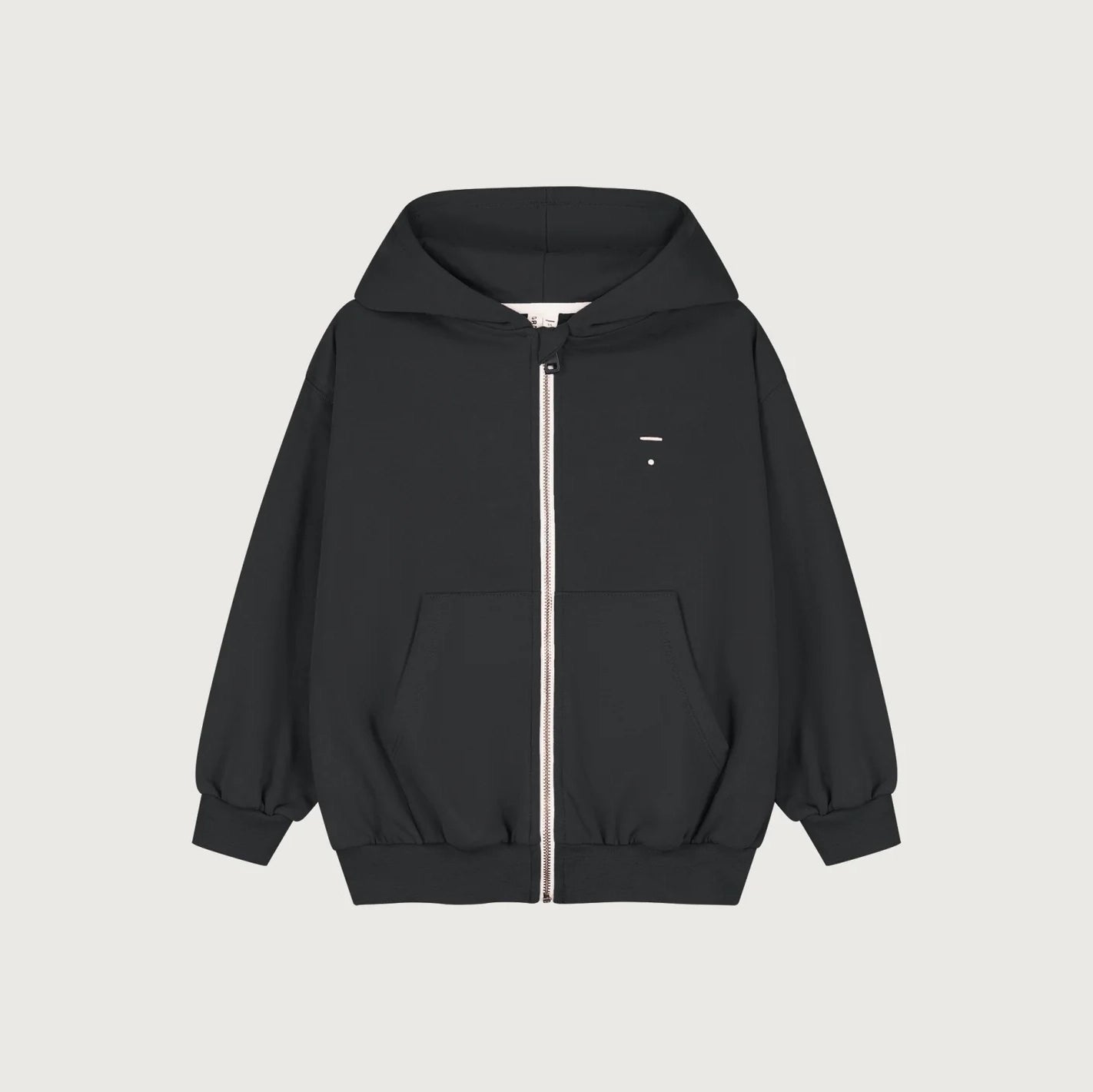 Haut zippé en coton noir pour garçons et filles
