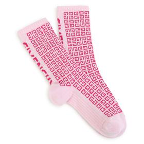Girls Pink Logo Cotton Socks