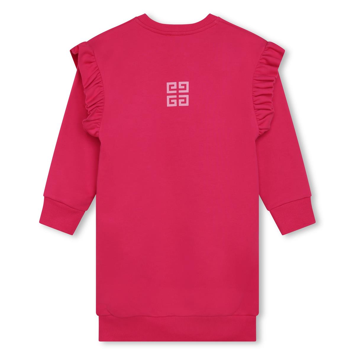 Girls Fuchsia Logo Cotton Dress