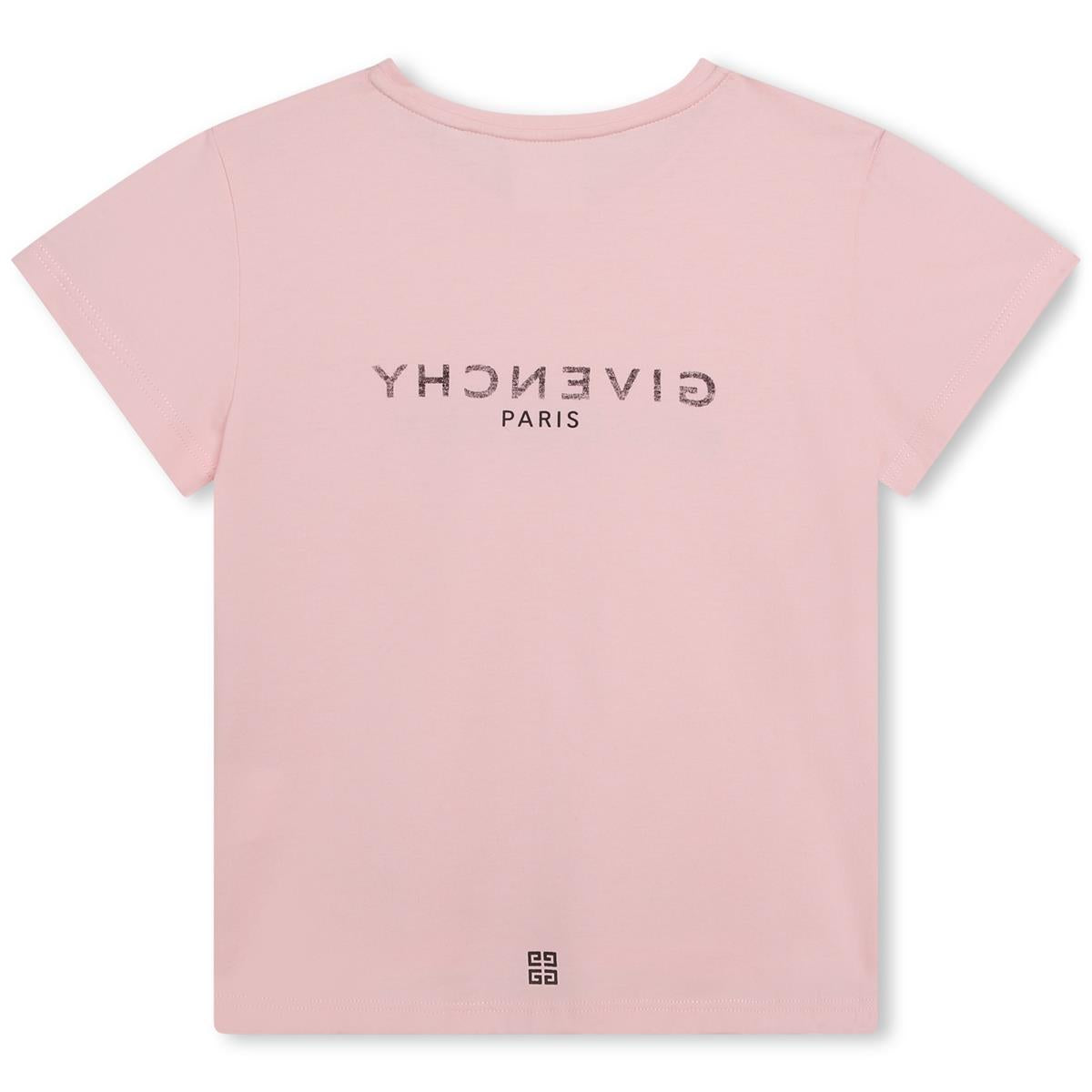 Girls Pink Logo Cotton T-Shirt