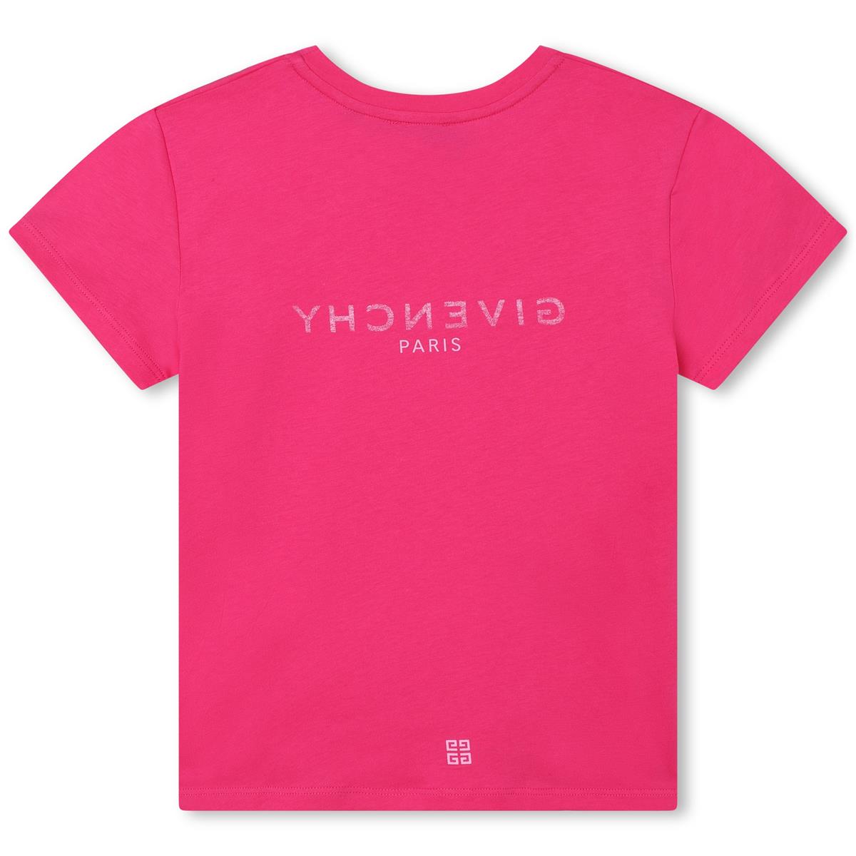 Girls Fuchsia Logo Cotton T-Shirt