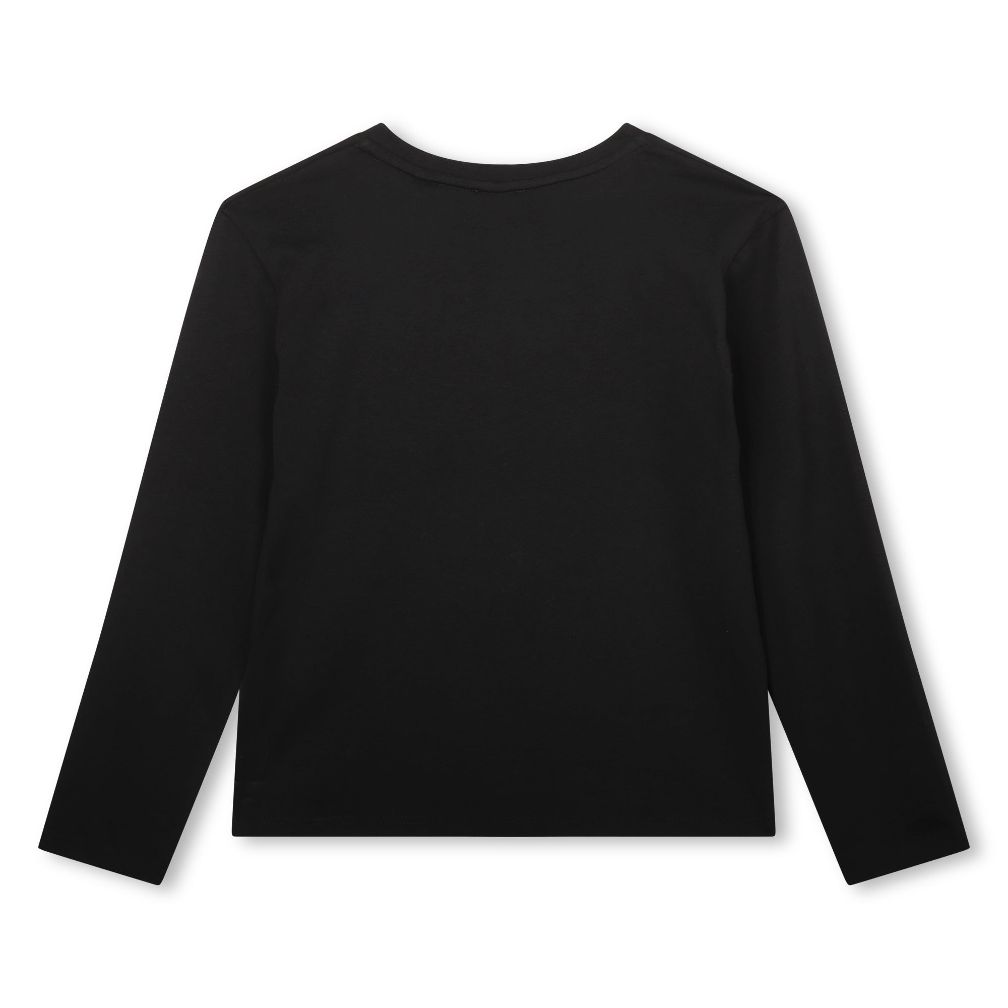 Girls Black Logo Cotton T-Shirt