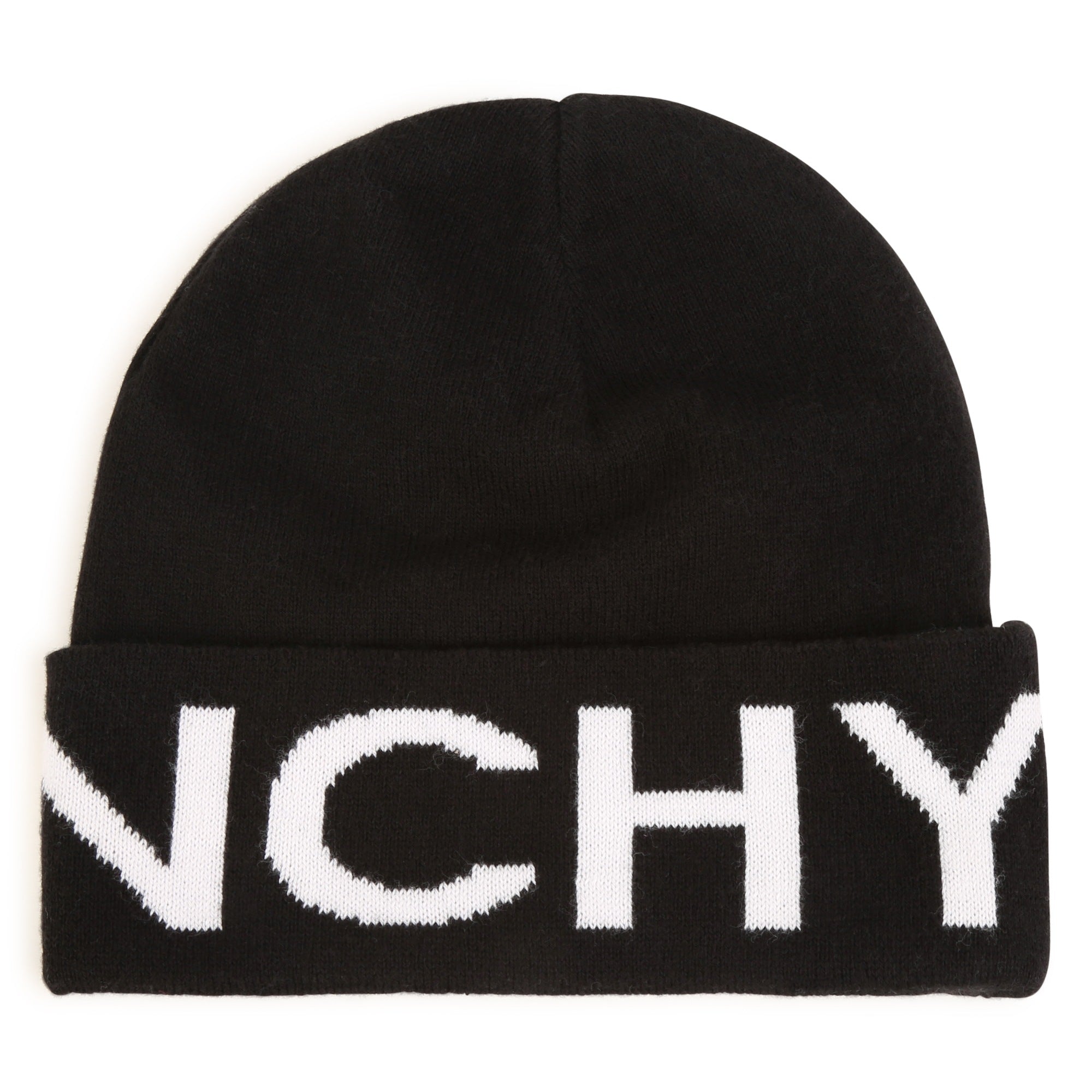 Boys Black Logo Knit Hat