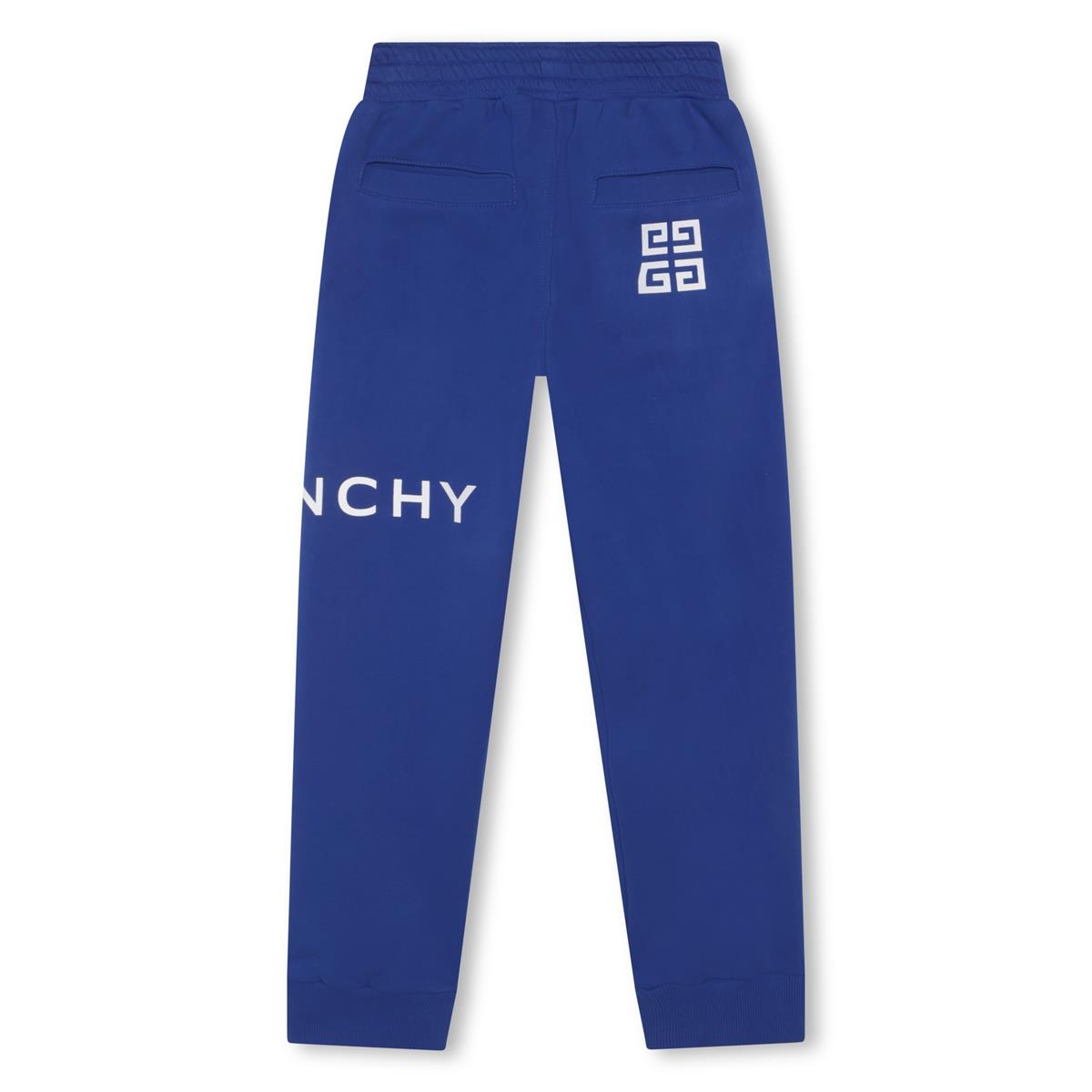 Boys Blue Logo Cotton Trousers