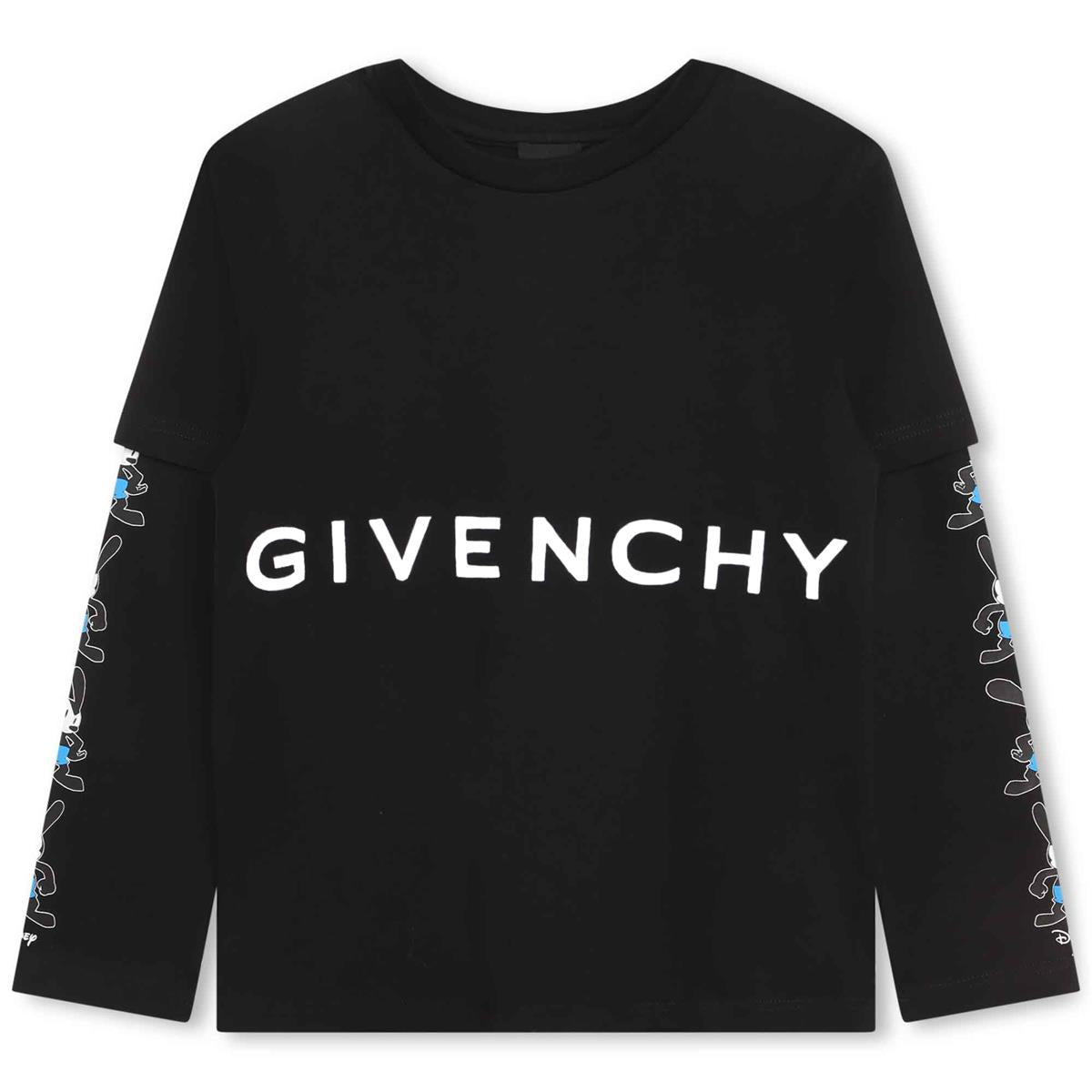 Boys Black Logo Cotton T-Shirt