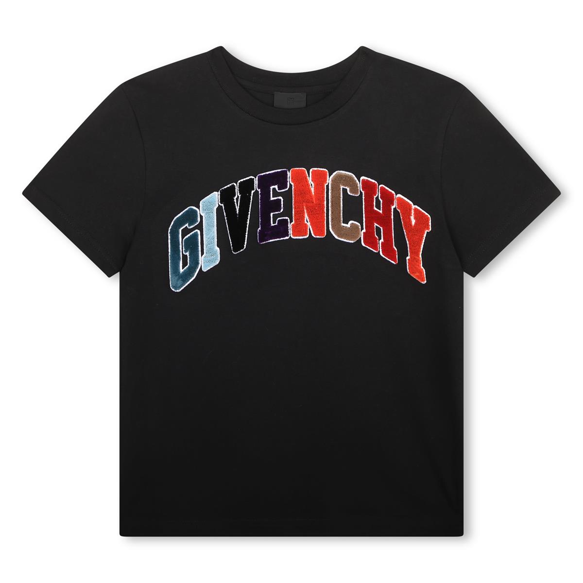 Boys Black Logo Cotton T-Shirt