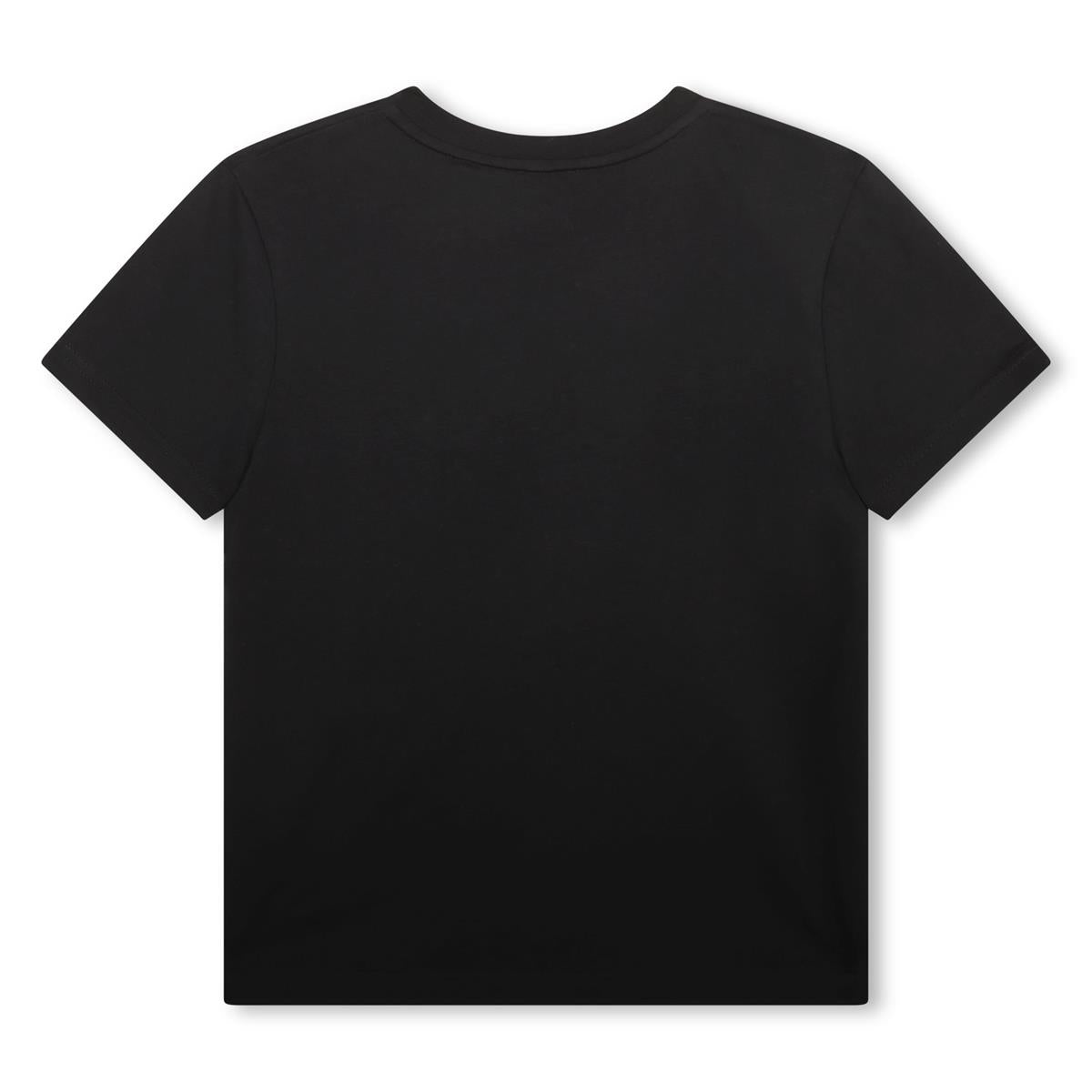 Boys Black Logo Cotton T-Shirt