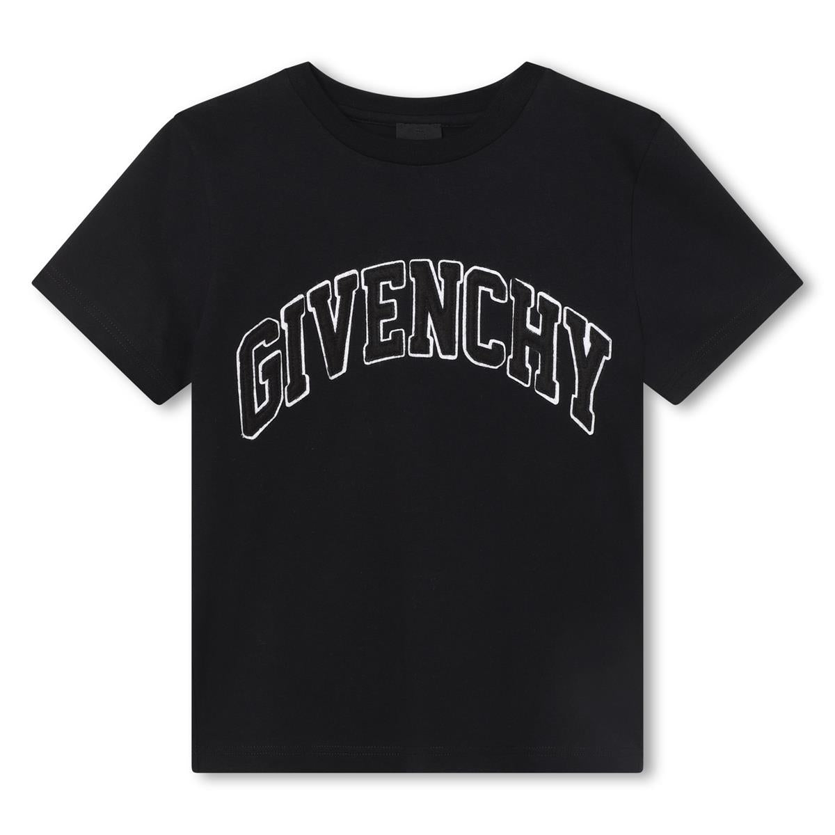 Boys Black Logo Cotton T-Shirt