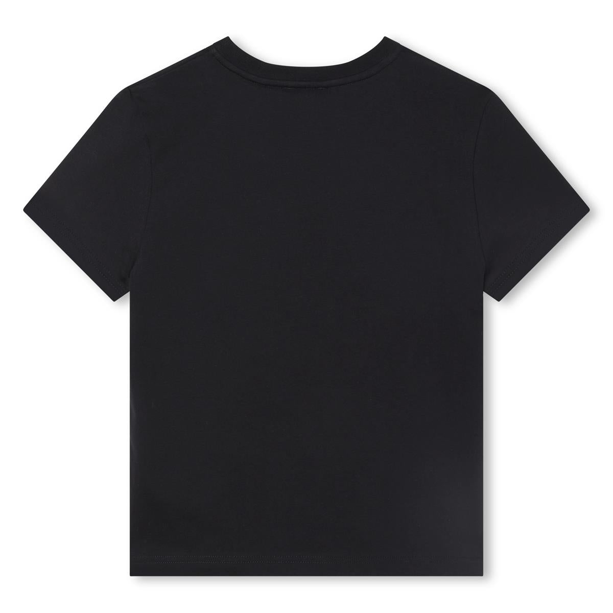 Boys Black Logo Cotton T-Shirt
