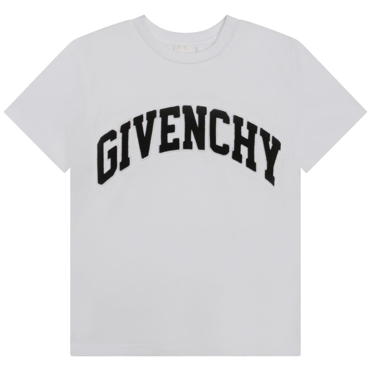 Boys White Logo Cotton T-Shirt