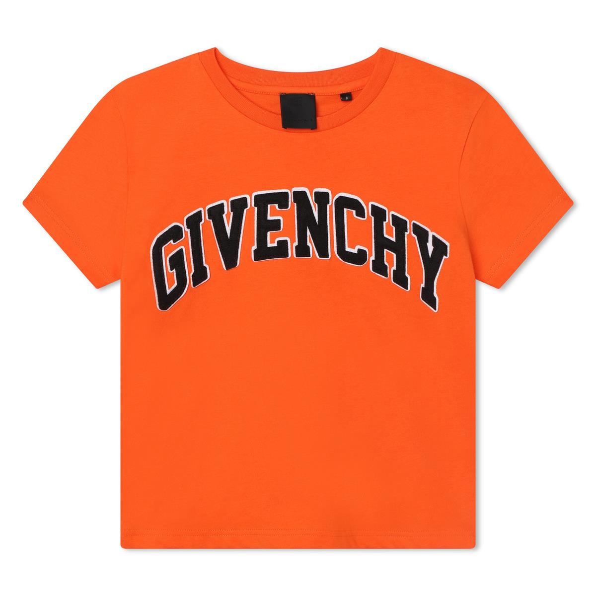 Boys Orange Logo Cotton T-Shirt