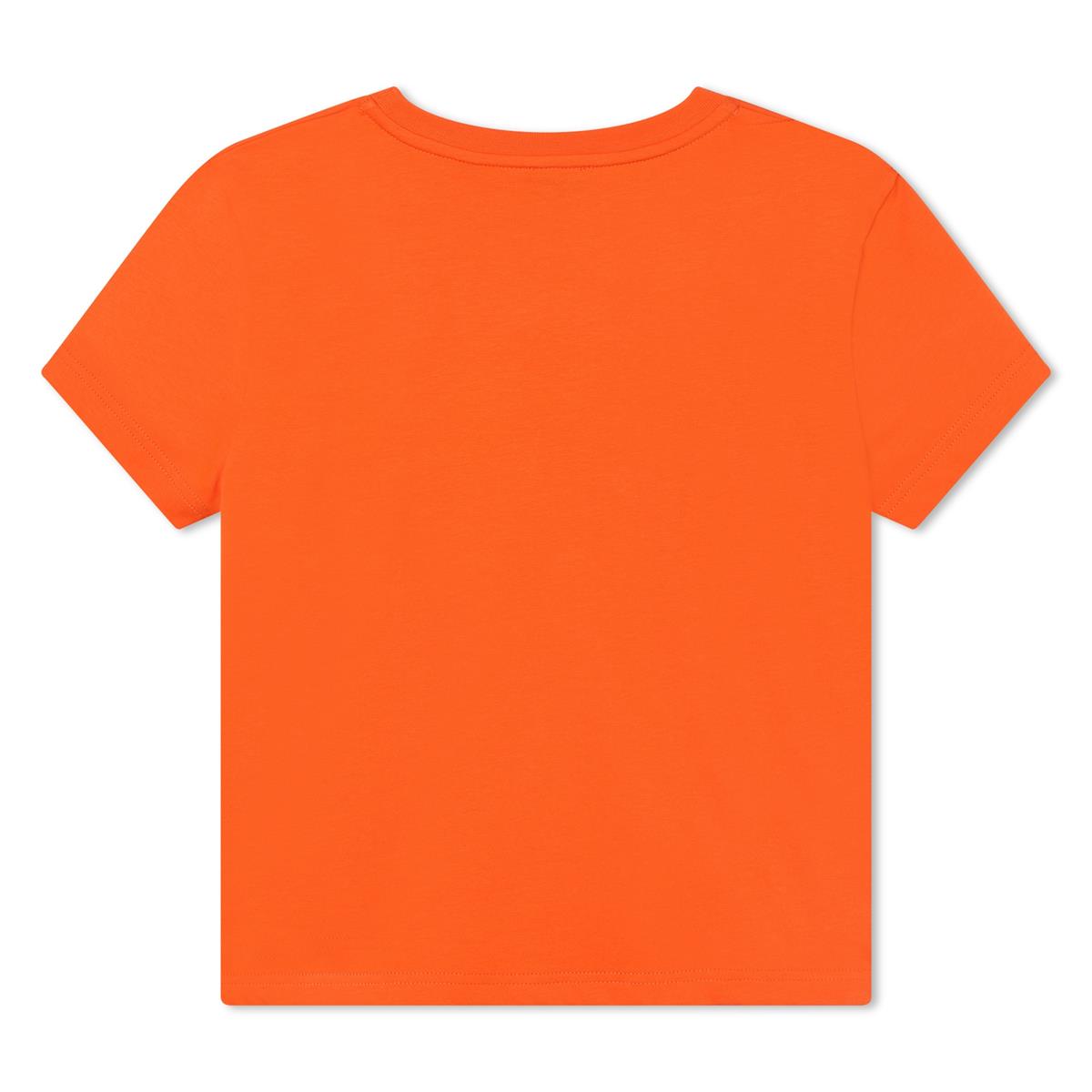 Boys Orange Logo Cotton T-Shirt