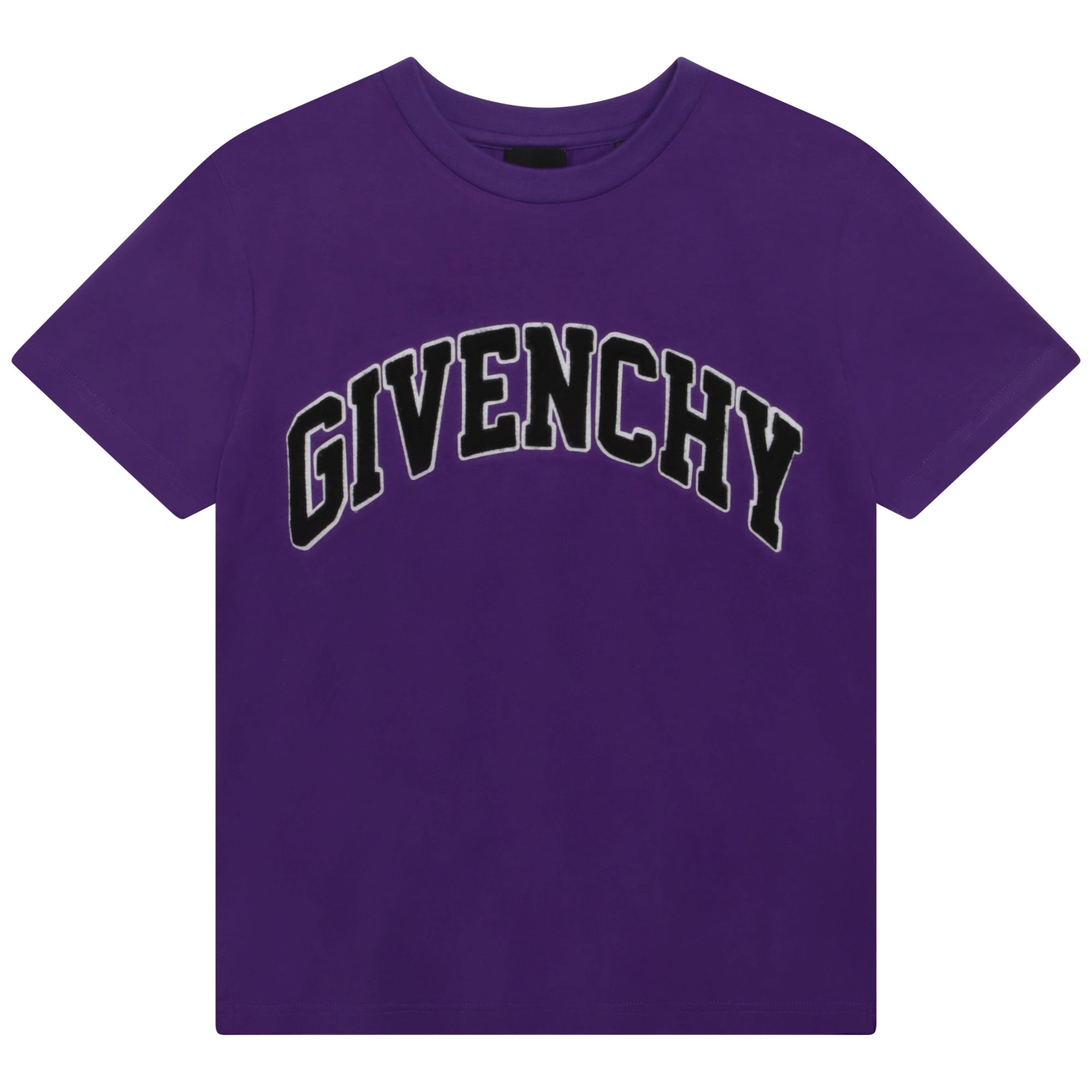 Boys Purple Logo Cotton T-Shirt