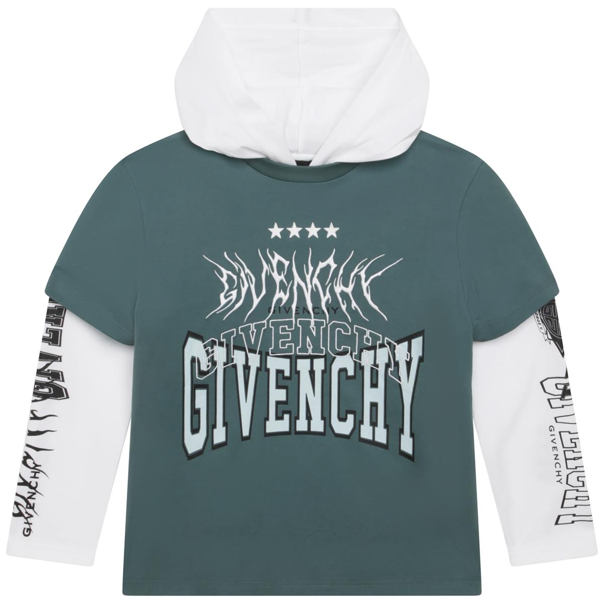 Boys Green Logo Cotton T-Shirt