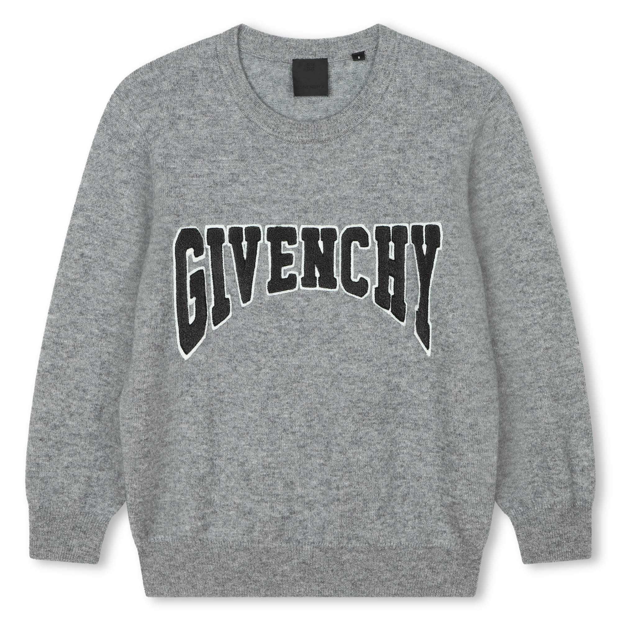 Boys Grey Logo Wool Sweater
