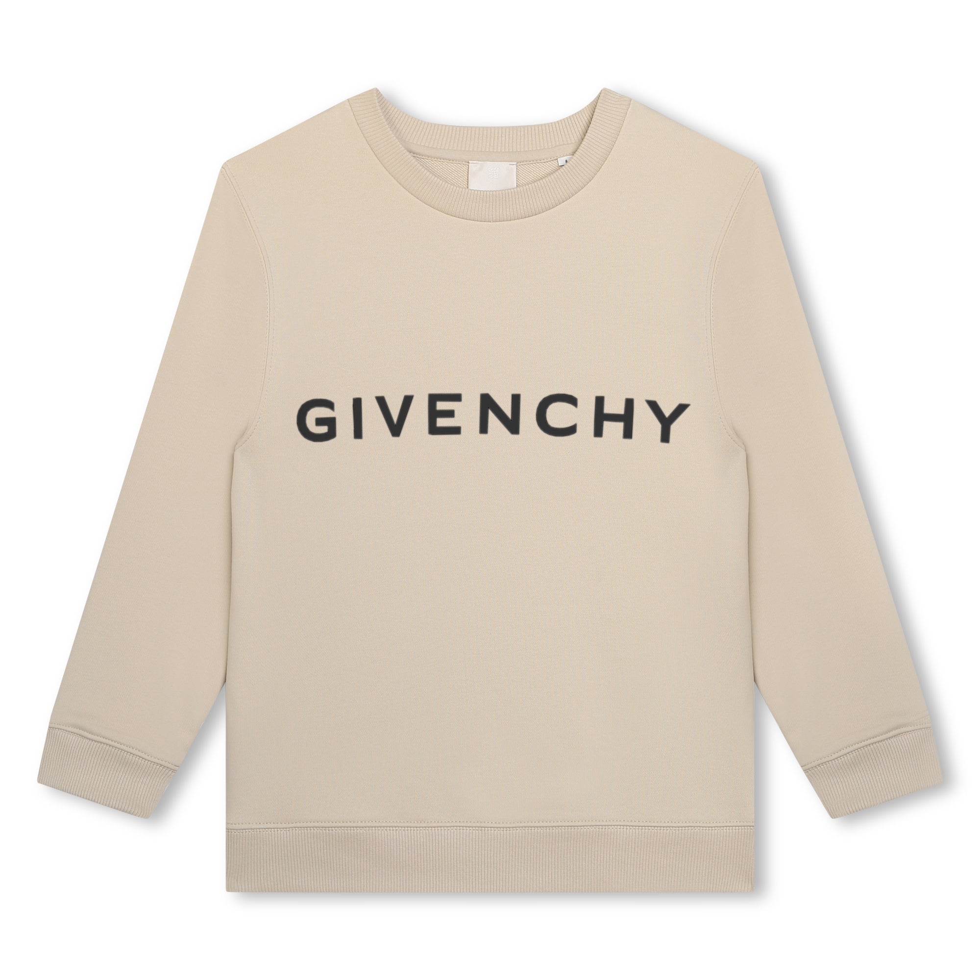 Boys Beige Logo Cotton Sweatshirt