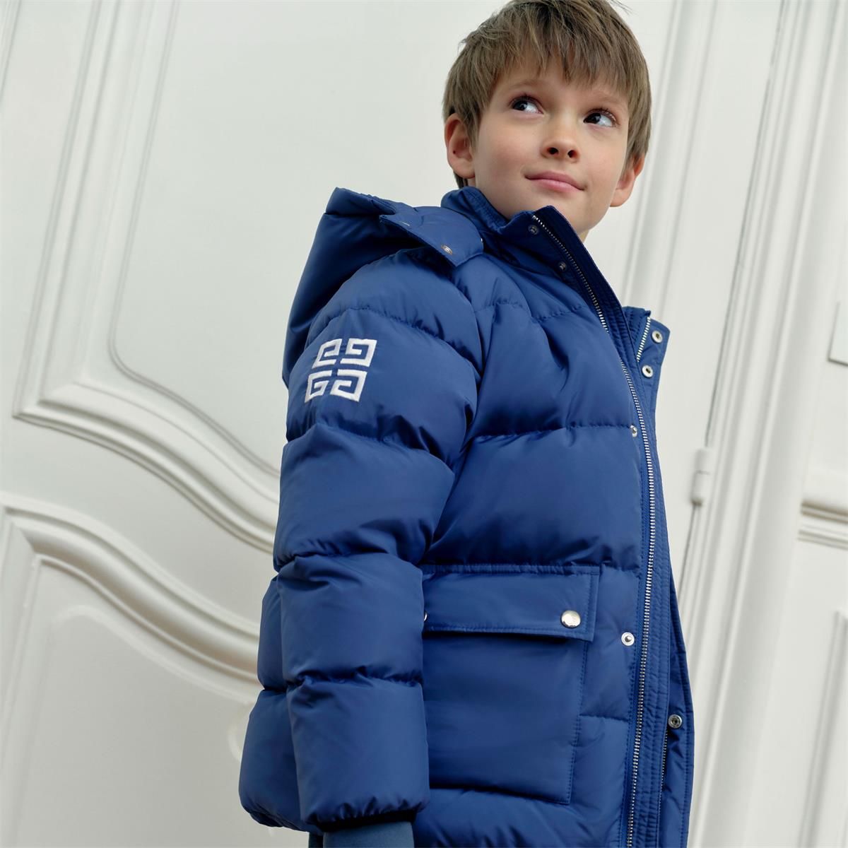 Boys Blue Padded Down Jacket