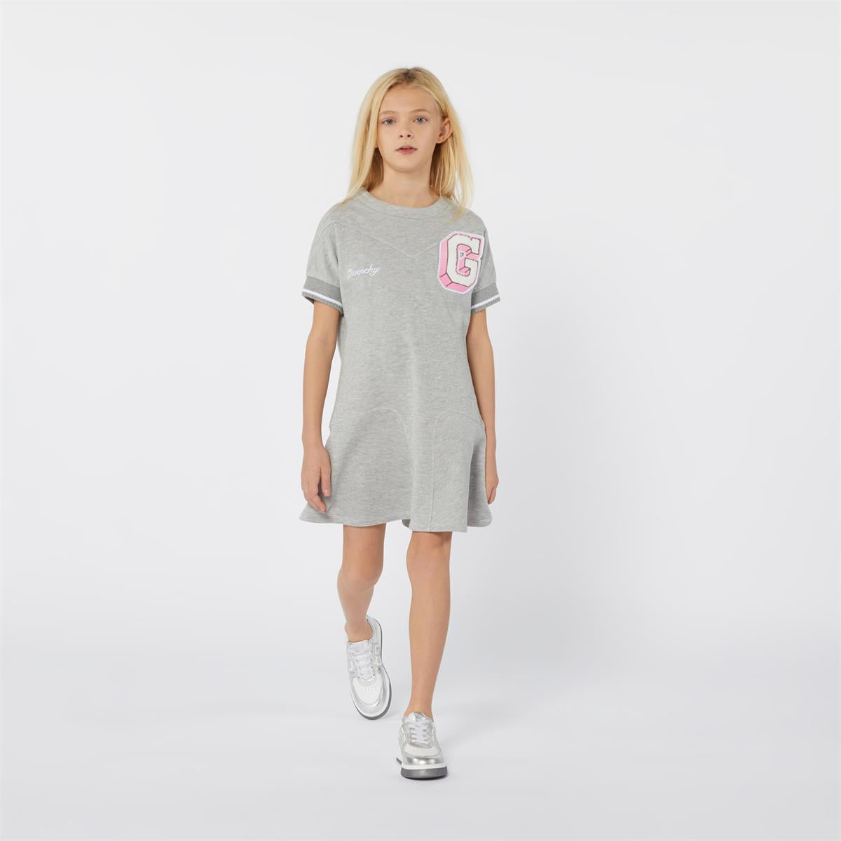 Girls Grey Cotton Dress