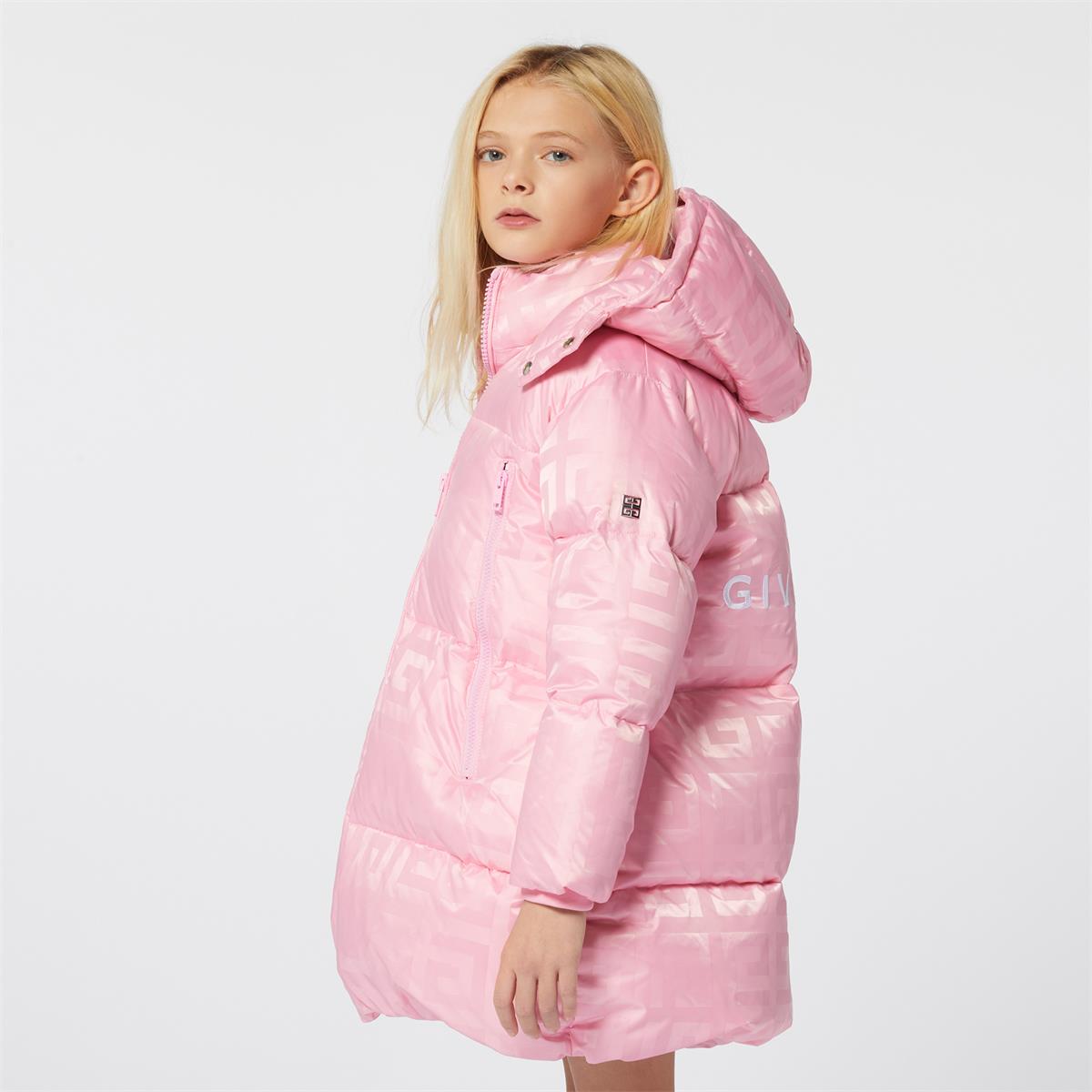 Girls Pink Padded Down Coat