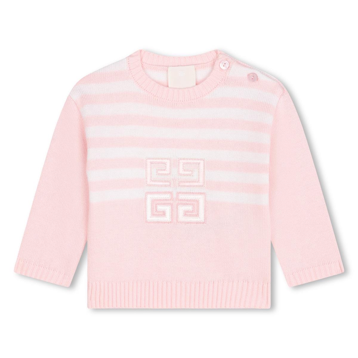 Baby Girls Pink Stripes Cotton Sweater