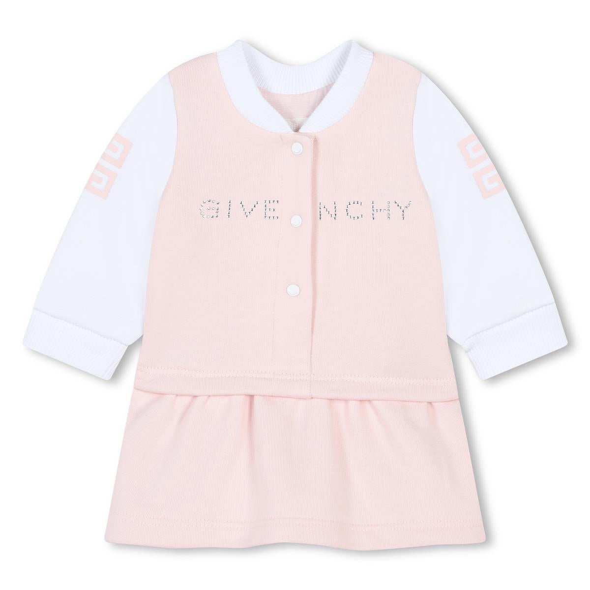 Baby Girls Pink Cotton Dress&Leggings Set