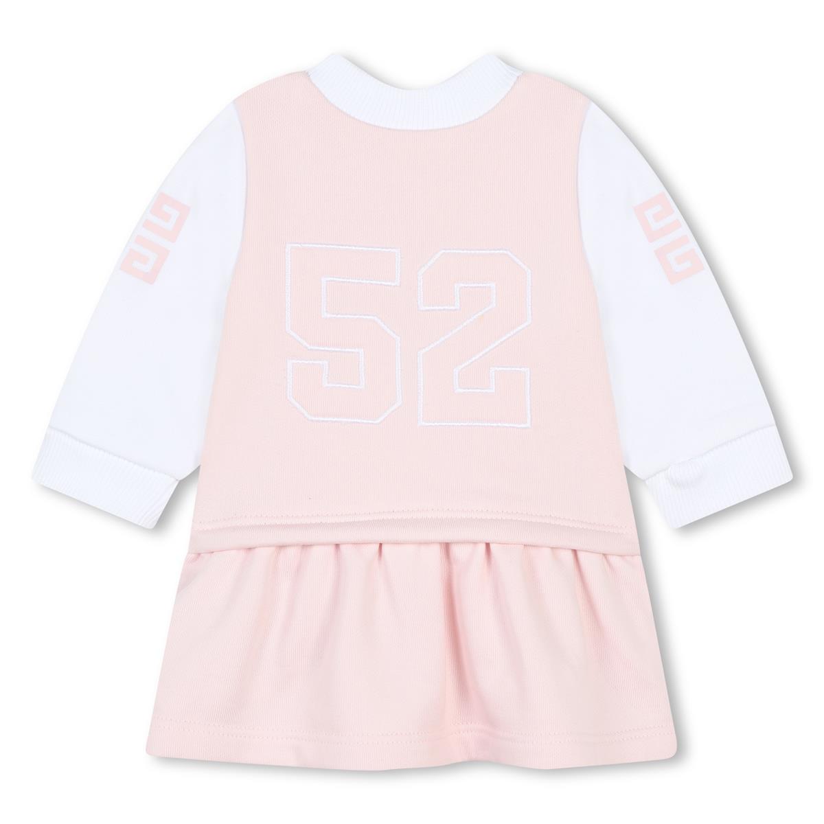 Baby Girls Pink Cotton Dress&Leggings Set