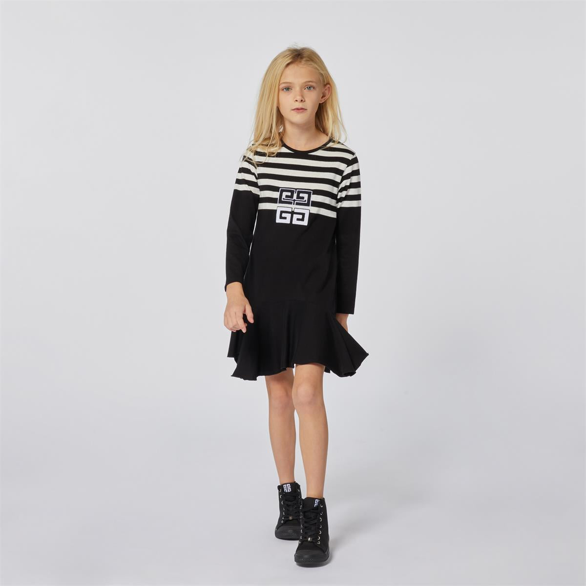 Girls Black Cotton Dress