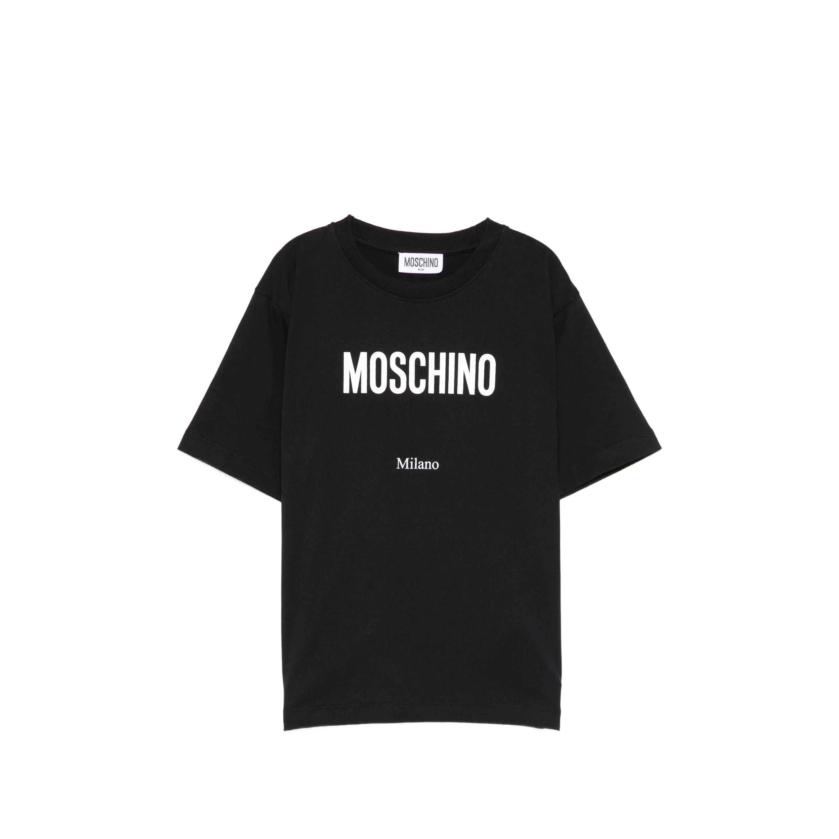 Boys & Girls Black Logo Cotton T-Shirt