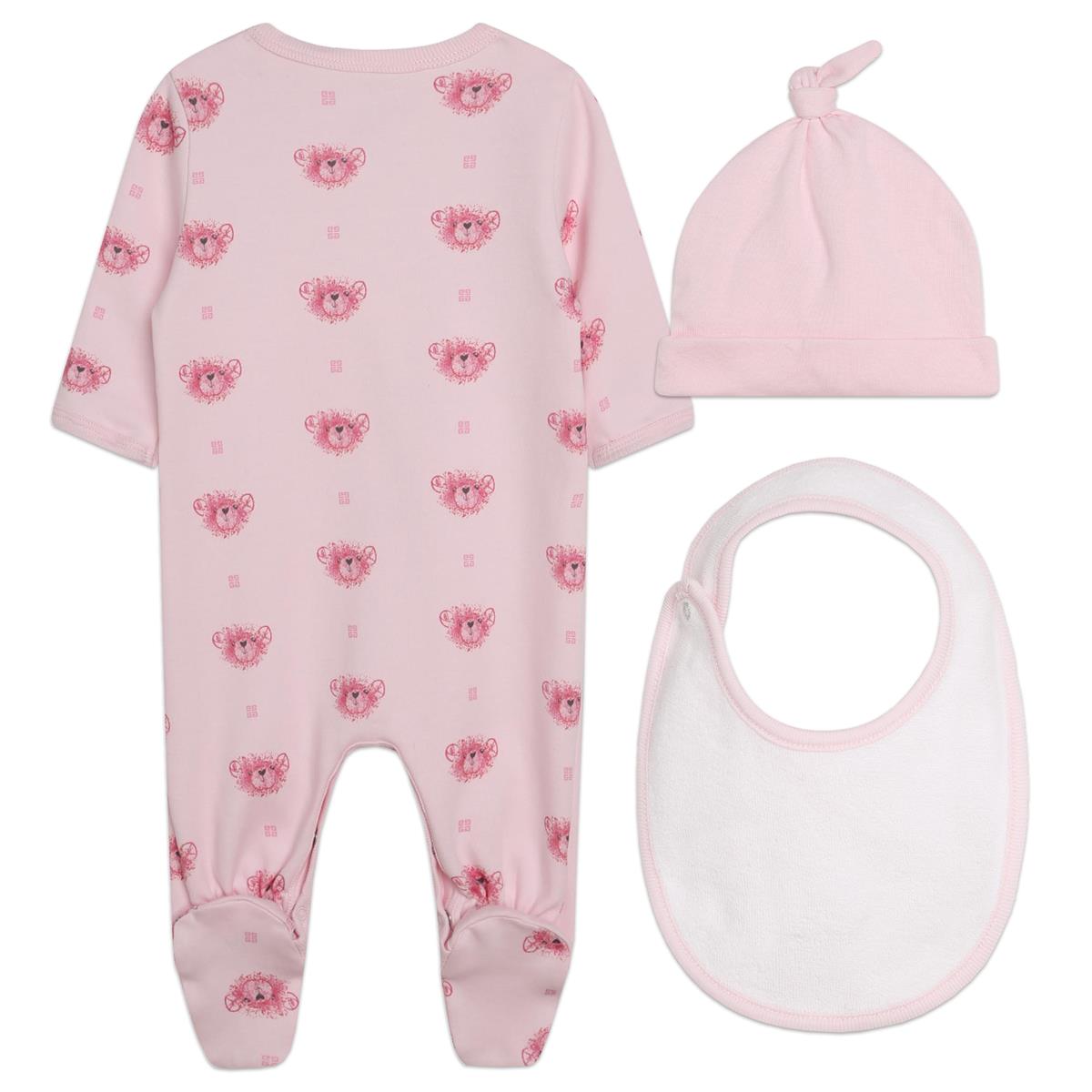Baby Girls Pink Cotton Babysuit Set