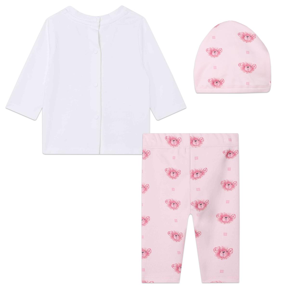 Baby Girls White Printed Cotton Set