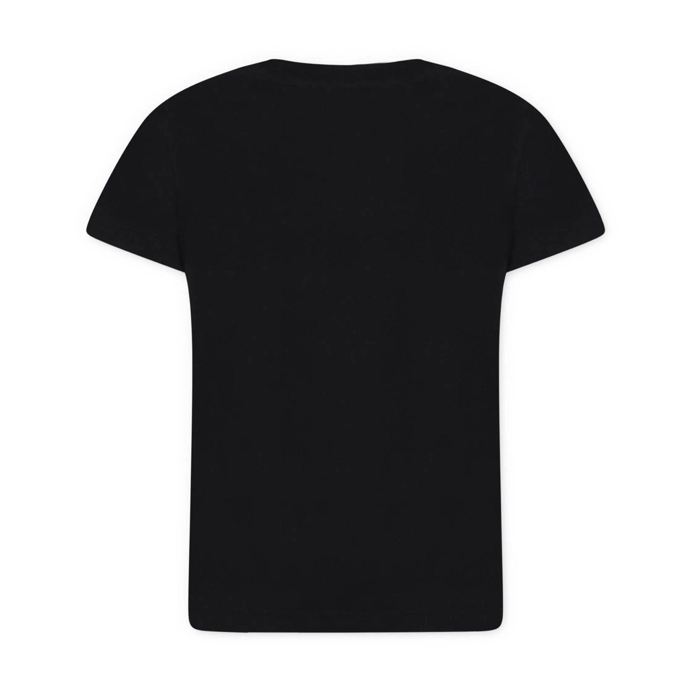 Boys & Girls Black Printed Cotton T-Shirt