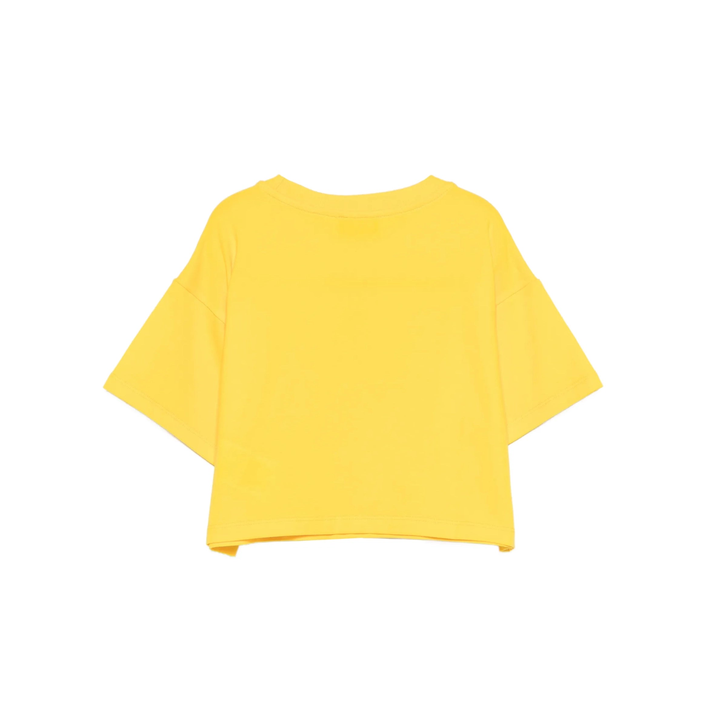 Girls Yellow Bear Printed Cotton T-Shirt