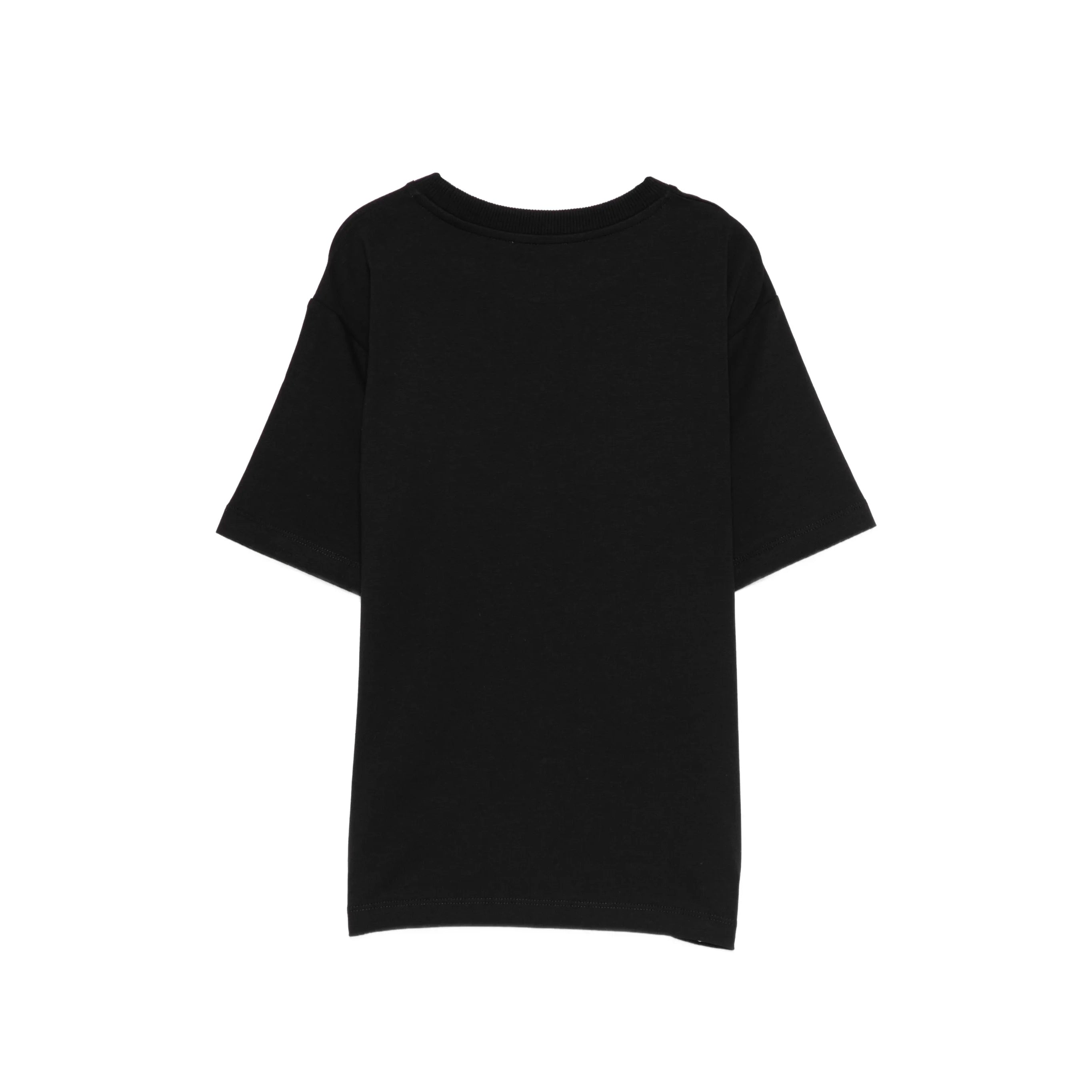 Girls Black Heart Printed Cotton T-Shirt