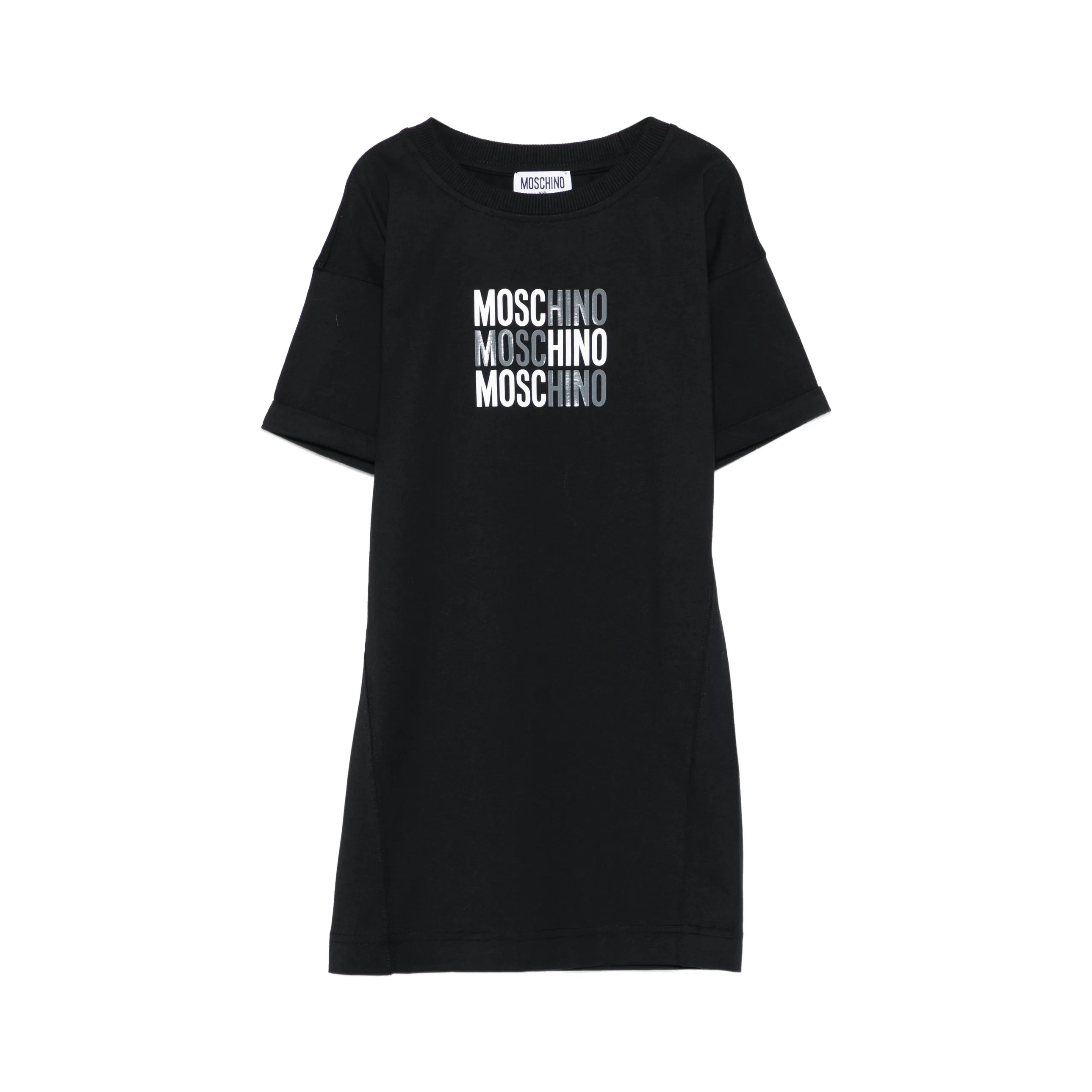 Girls Black Logo Cotton Dress