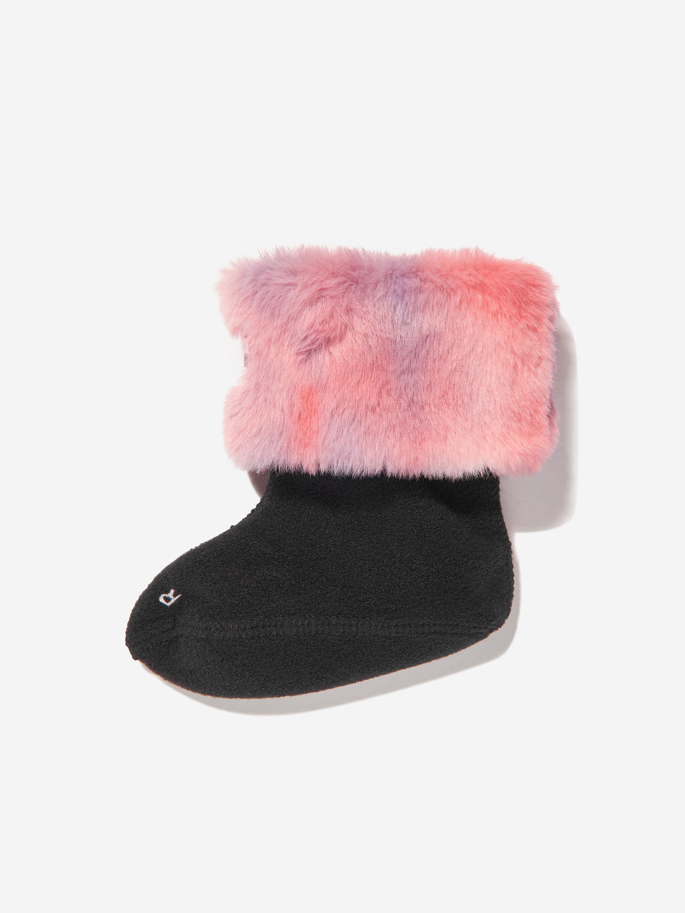 Girls Faux Fur Boot Socks in Multicolour