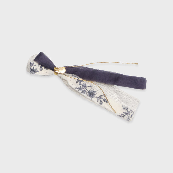 Pince à cheveux florale bleu marine pour filles