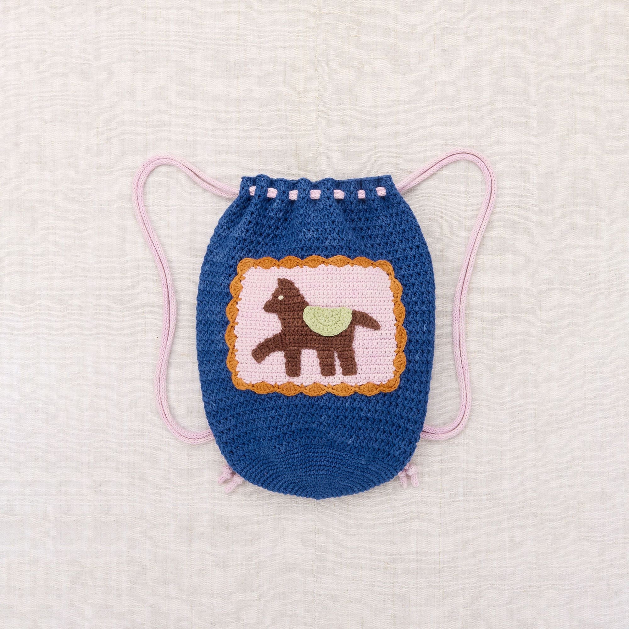 Boys & Girls Blue Horse Drawstring Bag