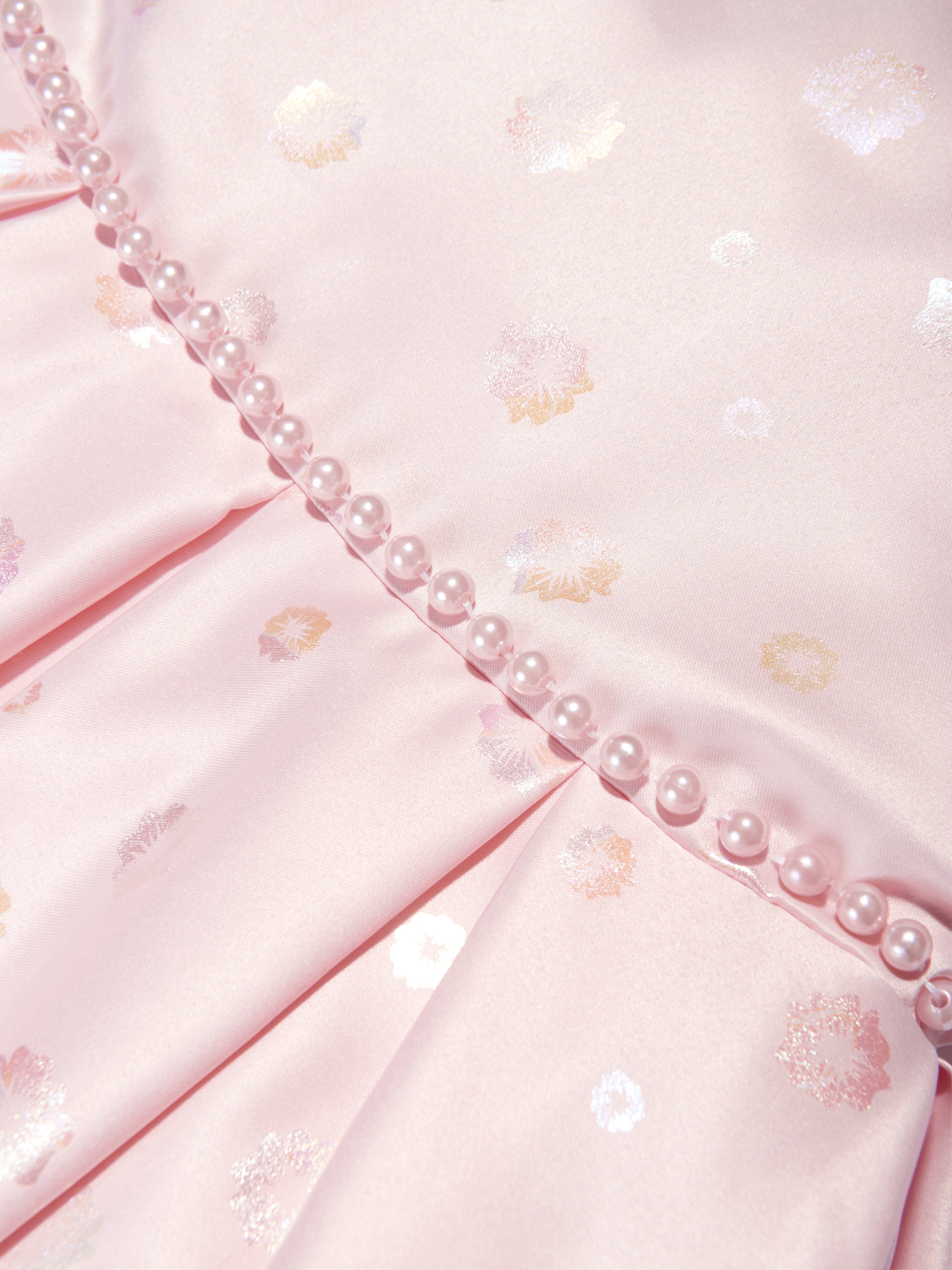 iAMe Girls Bow Detail A Line Dress in Pink
