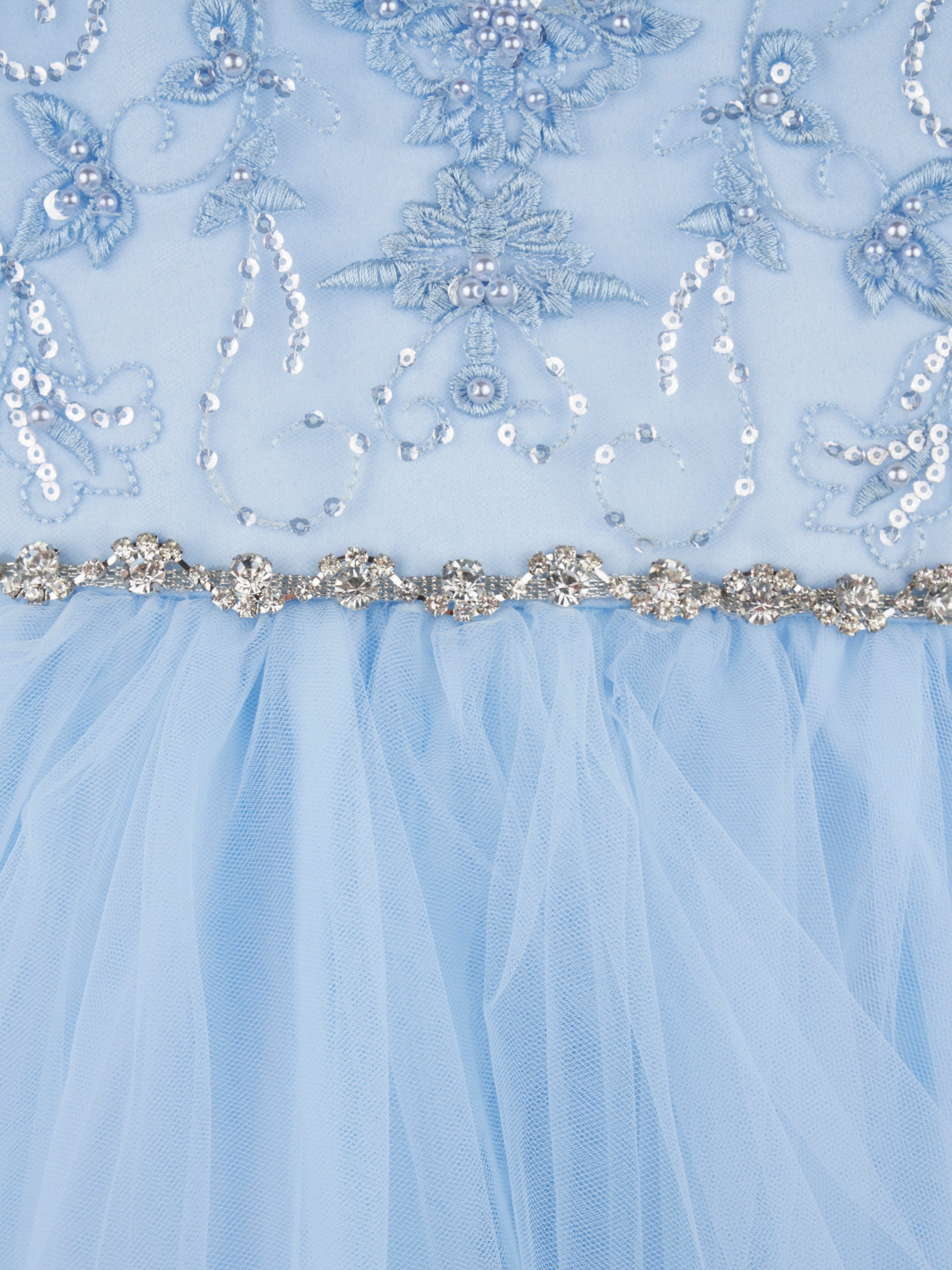 Robe brodée de cristaux iAMe Girls en bleu