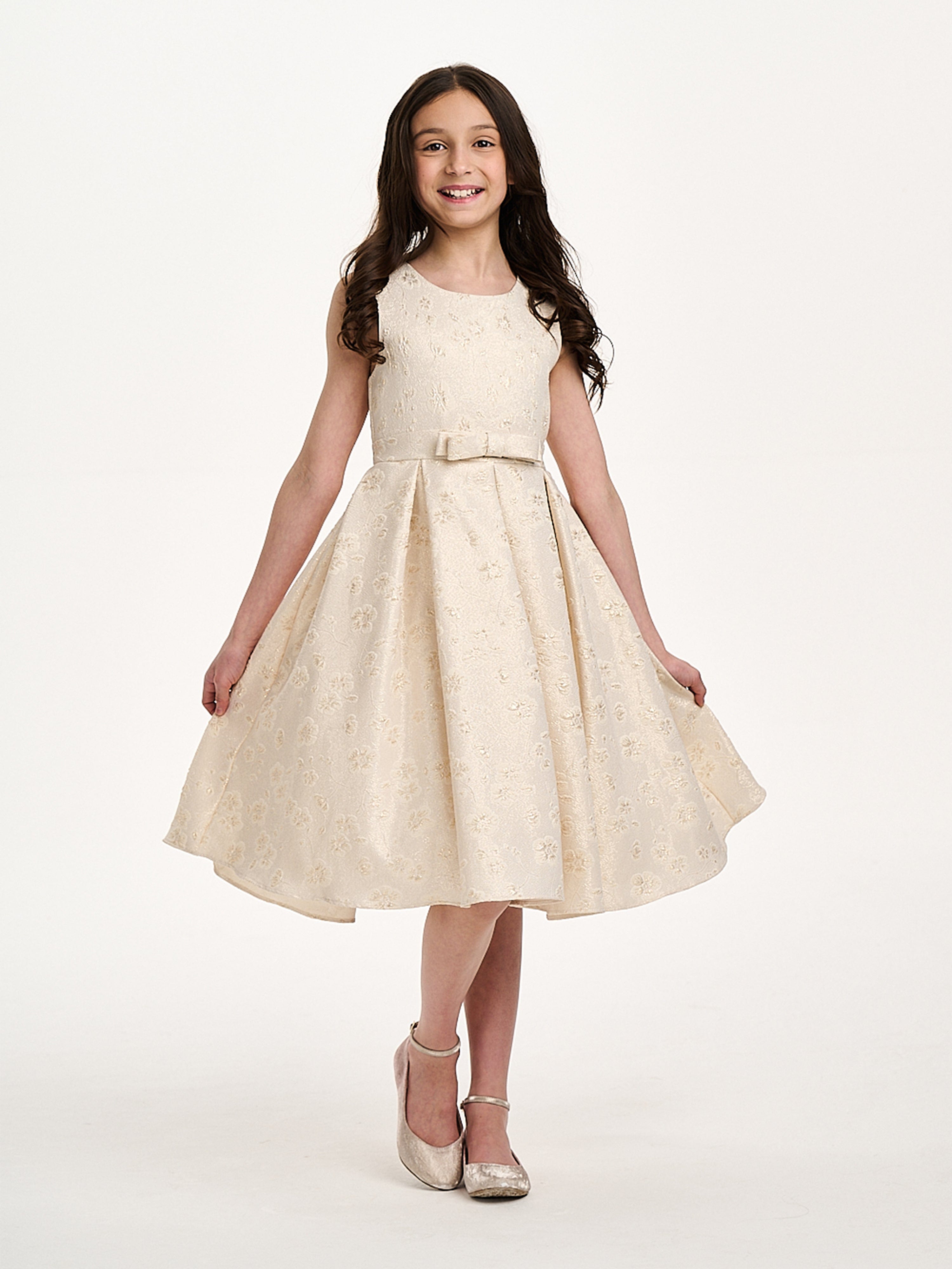 Girls Golden Glow Dress in Gold