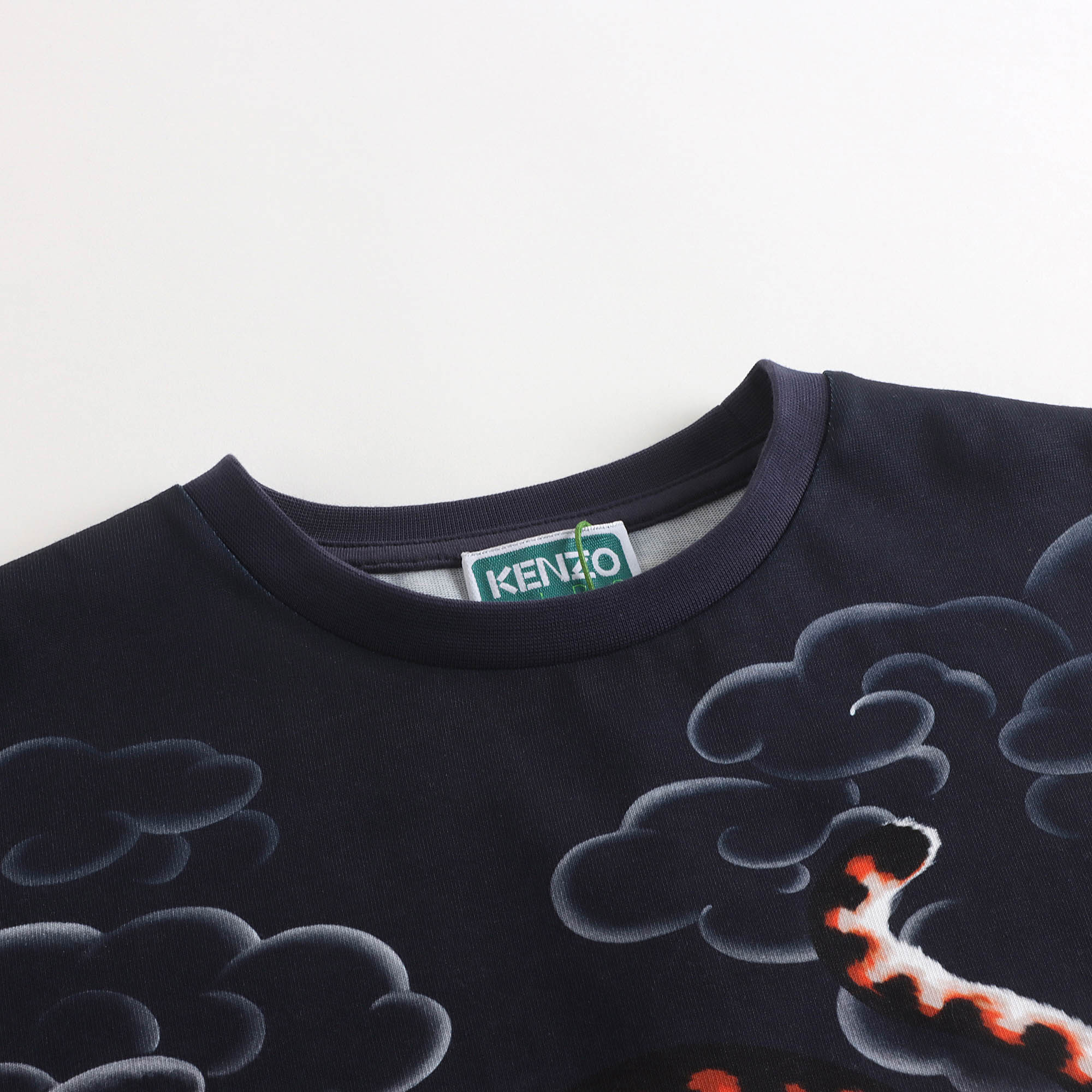 T-shirt en coton bleu foncé imprimé tigre pour garçons et filles