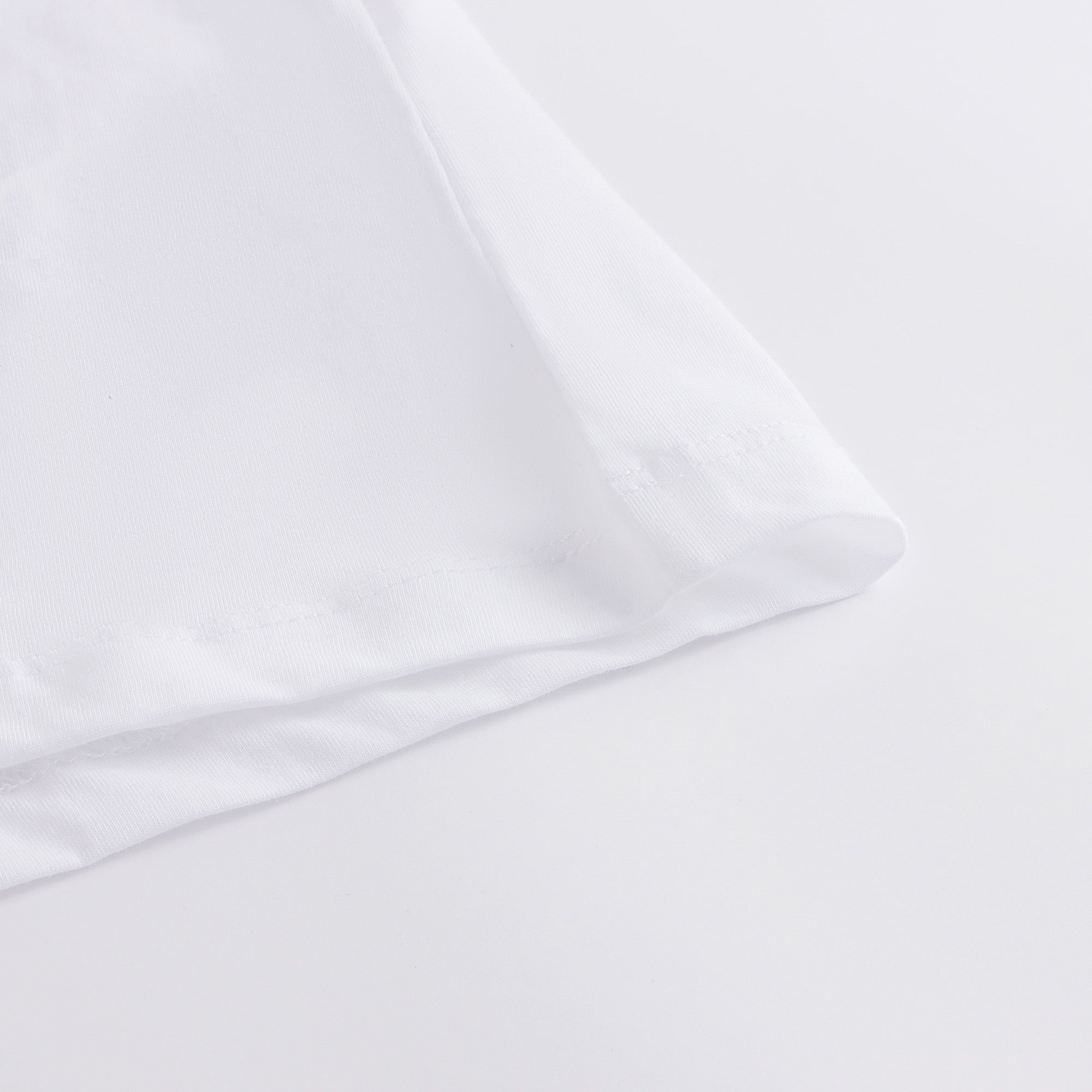 T-shirt en coton blanc avec logo circulaire pour garçons et filles