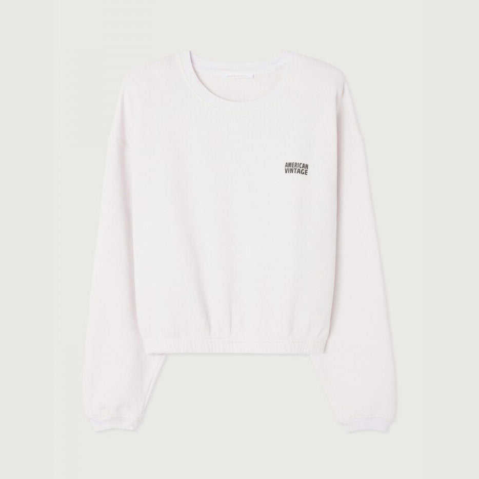 Women White Cotton Sweatshirt